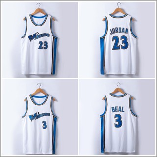 เสื้อกีฬาบาสเก็ตบอล ปักลายตัวช่วยสร้างวอชิงตัน No.3 Bradley Beal No.23 Jordan สําหรับผู้ชาย 2023