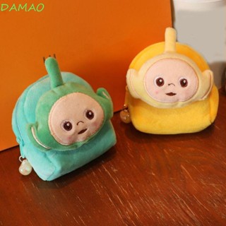 DAMAO Teletubbies กระเป๋าสตางค์ กระเป๋าใส่เหรียญ มีซิป ลายการ์ตูนน่ารัก พร้อมสายคล้องไข่มุก แฟชั่นสําหรับผู้หญิง