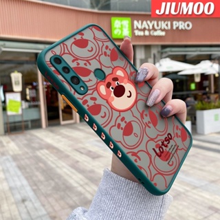 สําหรับ Huawei Y9 Prime 2019 เคส สตรอเบอร์รี่ หมี ฝ้า ใส ขอบสี่เหลี่ยม เคส รูปแบบ ซิลิโคน กันกระแทก ป้องกัน เคสนิ่ม