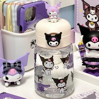 [Interesting] ขวดน้ําพลาสติก ลายการ์ตูน Cinnamoroll Sanrio Kuromi Melody พร้อมหลอดดูด