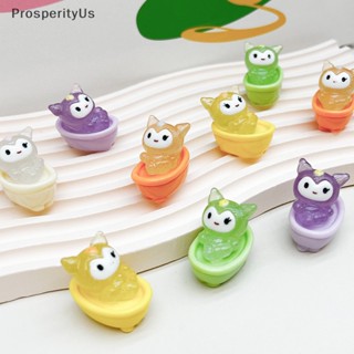 [ProsperityUs] ตุ๊กตาเรซิ่น รูปการ์ตูนคุโรมิน่ารัก เรืองแสง ขนาดเล็ก แฮนด์เมด DIY สําหรับตกแต่งของเล่นเด็ก 2 ชิ้น