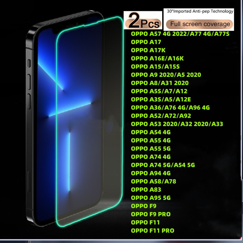 ฟิล์มกระจกนิรภัยกันรอยหน้าจอ เรืองแสง สําหรับ OPPO A57 AA77 A77S A17 A17K A16E A16K A15 A15S A9 A5 A