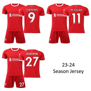 เสื้อกีฬาแขนสั้น ลายทีมชาติฟุตบอล Salah Firmino Darwin 23-24 Season ชุดเยือน สําหรับผู้ชาย ไซซ์ 16-2XL