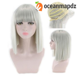 OCEANMAPDZ วิกผมบ๊อบตรง วิกผมสังเคราะห์ ทนความร้อน สีแดง เข้ากับทุกการแต่งกาย สําหรับผู้หญิง