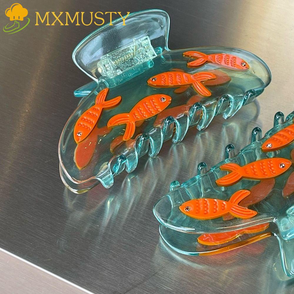 Mxmusty ผม Claw, Acetic Acid Barrettes ผู ้ หญิงผม Clip, Creative ผู ้ ถือหางม ้ า Goldfish Jar Headdress Party