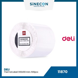 Deli สติ้กเกอร์ความร้อน รุ่น 11870 Thermal Label ขนาด 100x100มม. (500 แผ่น)