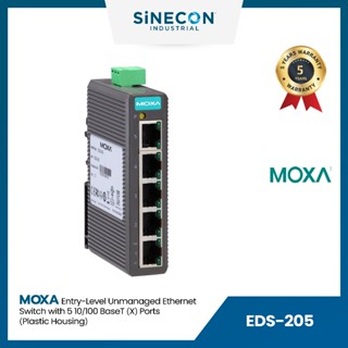 Moxa โมซ่า เน็ตเวิร์กสวิตช์ รุ่น EDS-205 Entry-level Unmanaged Ethernet Switch with 5 10/100BaseT(X) ports