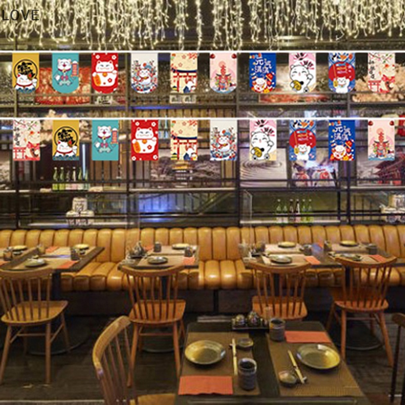 Lo ธงแบนเนอร์ ลายแมวนําโชค สไตล์ญี่ปุ่น สําหรับแขวนตกแต่งร้านอาหาร ซูชิ SG