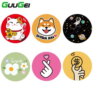 Guugei สติกเกอร์แผ่นโลหะ ลายการ์ตูน แบบบางพิเศษ สําหรับที่วางโทรศัพท์มือถือ แม่เหล็กในรถยนต์