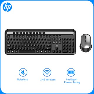 HP CS500 ชุดคีย์บอร์ดและเมาส์ไร้สาย คีย์บอร์ดคีย์บอร์ดรูปตัว S ไร้สาย 2.4G เมาส์ไร้สายสําหรับ บ้านสํานักงาน PC แล็ปท็อป