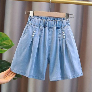 Girls Shorts Summer Thin 2023 New Korean Style Denim Shorts Medium and Big Children Fashionable Stylish Summer Fashionable Pantskirt JG7f