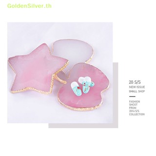 Goldensilver จานสีหินอาเกตเรซิ่น สีเงิน สําหรับตกแต่งเล็บ TH