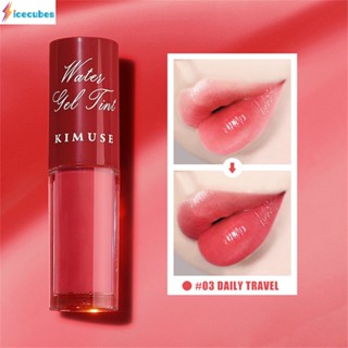 Kimuse Makeup Lip Dye, Rouge Water, ทาง่าย, ลิปกลอสเนื้อด้าน, ลิปกลอส, ไม่เลอะง่ายด้วย Cup Lipstick ICECUBE