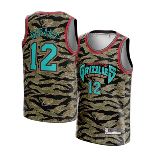 เสื้อกีฬาแขนสั้น ลายทีม Morante Memphis Vancouver Grizzlies No. เสื้อกีฬาบาสเก็ตบอล ลายพราง NBA 12 Tiger