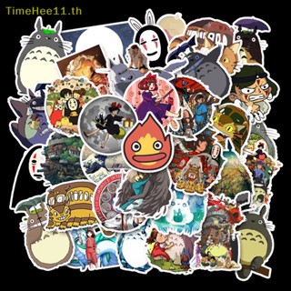 Timehee สติกเกอร์ ลายการ์ตูนอนิเมะ Spirited Away Totoro No Face Man DIY สําหรับเด็ก 50 ชิ้น