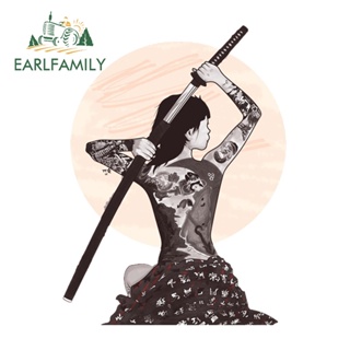 Earlfamily สติกเกอร์ไวนิล ลายซามูไร Geisha กันน้ํา กันแดด 13 ซม. X9.7 ซม. สําหรับตกแต่งรถยนต์ Laotop Trunk ATV