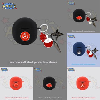 For SoundPEATS Air 4 / Air 3 Deluxe / Capsule 3 Pro Earphone Silicone Case Black Cool Earbuds Soft Protective Headphone Cover Headset Skin with Pendant