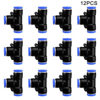 12pcs Plastic Quick Release Flexible Hose 3 Way High Pressure Resistance Pneumatic Connector