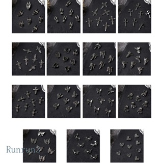 Runny จี้รูปกะโหลก 3D สไตล์วินเทจ สําหรับตกแต่งเล็บ DIY 10 ชิ้น