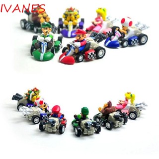 IVANES ฟิกเกอร์ Super Mario PVC Luigi Koopa Donkey Kong Princess ของเล่นสําหรับเด็ก