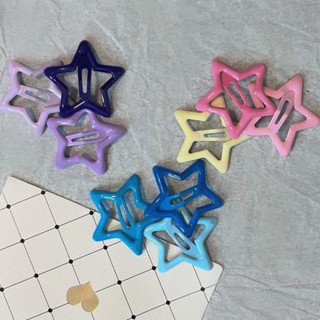 Popular Blue Solid Pentagram Hair Clip for Girls New Girls Cute Pure Star Hair Clip Purple Pentagram BB Clip Accessories