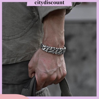 &lt;citydiscount&gt; สร้อยข้อมือ กําไลข้อมือ แบบเปิด ปรับได้ สไตล์เรโทร สําหรับผู้ชาย