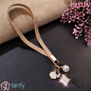 LANFY สายคล้องโทรศัพท์มือถือ ป้ายชื่อ ID ริบบิ้น สีพื้น อุปกรณ์เสริม