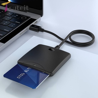 เครื่องอ่านการ์ดอัจฉริยะ USB2.0 แบบพกพา อุปกรณ์เสริมเครื่องอ่านซิมการ์ด IC ID SIM