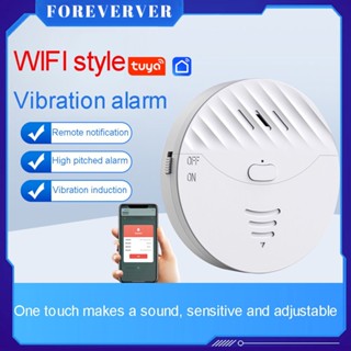 Tuya WiFi Smart Door Sensor Alarm Wireless Vibration Detector Window Glass Break 130dB เสียงปลุก SmartLife Security Protection fore