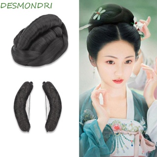 DESMONDRI วิกผมคอสเพลย์ แบบถัก สีดํา สไตล์ฮั่นฝู โบราณ ย้อนยุค เครื่องประดับผม สําหรับผู้หญิง