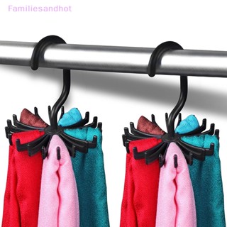 Familiesandhot&gt; ใหม่ หมุนได้ 360 องศา สายรัด ไม้แขวนเสื้อ 20 ตะขอ ที่ยึดคอ สําหรับตู้เสื้อผ้าอย่างดี