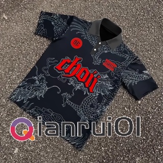 เสื้อโปโลแขนสั้น ลายทีมชาติฟุตบอล CHOII DRAGON EDITION V1 Thailand Viral Jersey Ootd Blvckroseapparel โอเวอร์ไซซ์ 2023