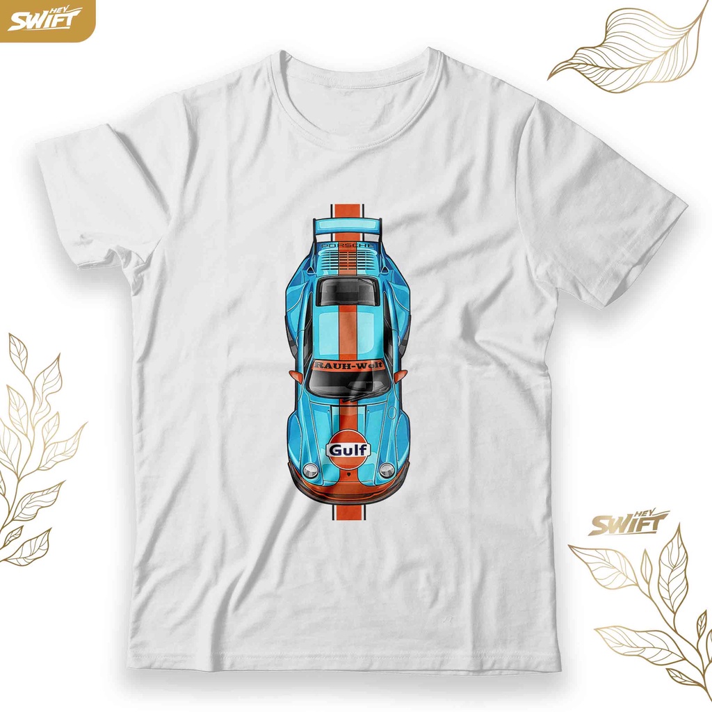 พิมพ์ลาย เสื้อยืด พิมพ์ลาย RWB Gulf Porsche 993 Blue Orange Livery Series 2 BAJU DISTRO