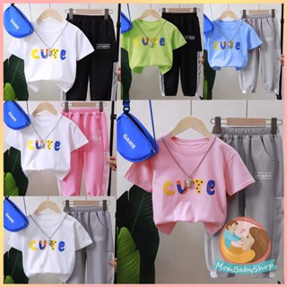 พร้อมส่ง ชุดเซ็ทเเฟชั่นเด็กชายเเละเด็กหญิง ชุดเด็ก เสื้อ+กางเกงของเด็ก ชุดเซ็ทเด็กเสื้อยืด