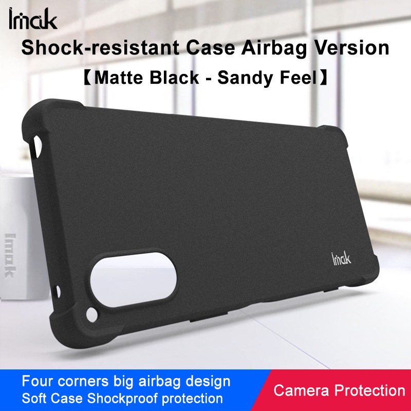 Imak Sony Xperia 5 V เคสกันกระแทก Xperia5 5 เคส TPU แบบนุ่มฝาหลังซิลิโคนสีดําด้าน