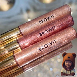 Browit By Nongchat Glit &amp; Glow Eyeglitter 3g. อายแชโดว์ ทาตากลิตเตอร์ เนื้อลิควิด 3 กรัม (Moov คัดสรรมาเพื่อคุณ)