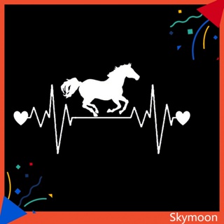 Skym* สติกเกอร์รูปลอก ลายม้าวิ่ง หัวใจ กันน้ํา ขนาด 20x93 ซม. สําหรับตกแต่งรถยนต์