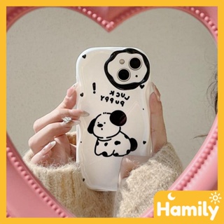 iPhone 11 Case Soft TPU Curved Wave Case Glossy White Cute Dog Cartoon Camera Protection Shockproof Compatible with iPhone 14 13 12 11 pro max 7 8 plus x xs xr