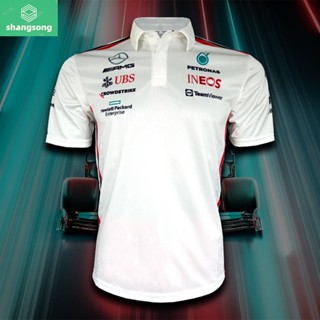 เสื้อPolo Shirt F1 เสื้อโปโลฟอร์มูลาวัน ทีม เมอร์เซเดส เอเอ็มจี ปิโตรนาส #FM0081 พิมพ์ทั้งตัว ไซส์ XS-3XL shangsong