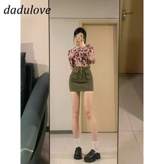 DaDulove💕 New American Style Ins Modified Thin Section Tooling Short Skirt Niche High Waist A- line Skirt Bag Hip Skirt