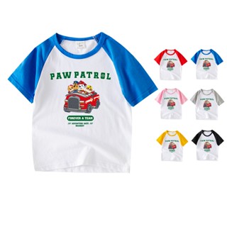 เสื้อยืดแขนสั้น ผ้าฝ้าย ลาย Paw Patrol 6 สี สําหรับเด็ก LAA008