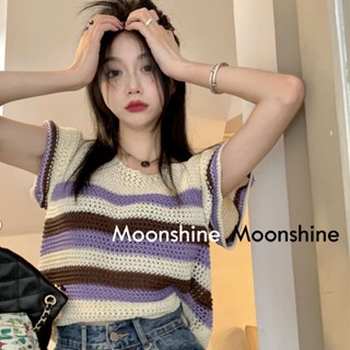 Moon  เสื้อครอป เสื้อแฟชั่นผู้หญิง y2k สีพื้น สําหรับผู้หญิง ใส่ไปคลับ ปาร์ตี้ 2023 NEW Jl1258 สไตล์เกาหลี ins High quality Unique A29J1HN 36Z230909