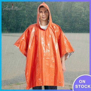 ✿cheerfulhigh✿ Adults Aluminum Film Raincoat Portable Waterproof Rain Cover Emergency Blanket Outdoor Rain Poncho for