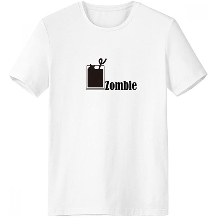 แฟชั่นใหม่ล่าสุด Zombie Cocktail With The Word Zombie Crew Neck T-shirt Workwear Pocket Short Sleeve