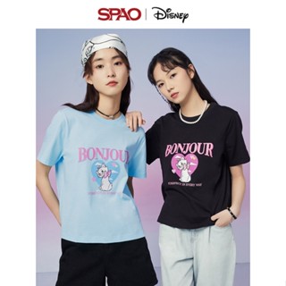 เสื้อยืด พิมพ์ลายการ์ตูน Disney Mary Cat แฟชั่นฤดูร้อน สําหรับผู้หญิง SPRLD24D20