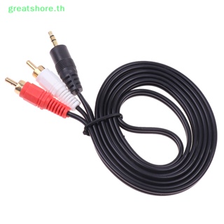 Greatshore แจ็ค Aux เป็น 2 RCA วิดีโอเสียง 2RCA 3.5 มม. สําหรับ PC DVD TV VCR ลําโพง TH