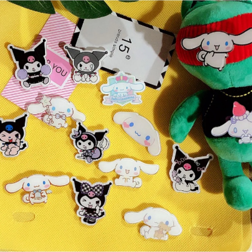 เข็มกลัดอะคริลิค รูปการ์ตูน Sanrio My Melody Cinnamoroll Kuromi ยอดนิยม สไตล์ญี่ปุ่น และเกาหลี สําหรับตกแต่งเสื้อผ้าเด็กผู้ชาย และเด็กผู้หญิง