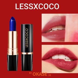 LESSXCOCO ลิปสติกเปลี่ยนอุณหภูมิ 1 ชิ้น ส่วนผสมปลอดภัย สีธรรมชาติ มีสารแอนโทไซยานินจากธรรมชาติ พร้อม