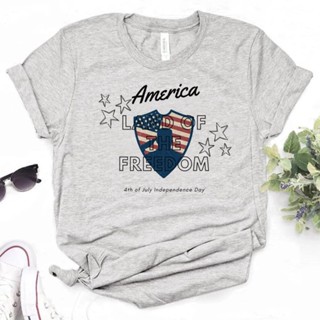 เสื้อยืด พิมพ์ลายกราฟฟิค Usa แฟชั่นฤดูร้อน สไตล์สตรีท สําหรับผู้หญิง