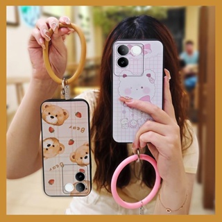 taste advanced Phone Case For VIVO S17E simple trend liquid silicone cartoon dust-proof hang wrist ultra thin protective youth